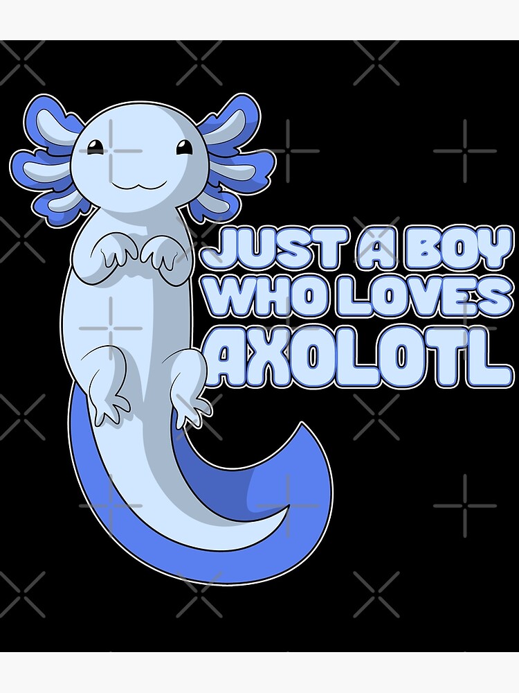 Boy who loves Axolotls Cute Axolotl Gift for Men Art Print