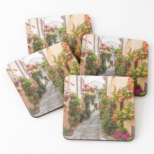 Item preview, Flowers in ancient street located in Spello village. Umbria Region, Italy. designed and sold by Paolo Modena Photography    -   Fine Italian Art.