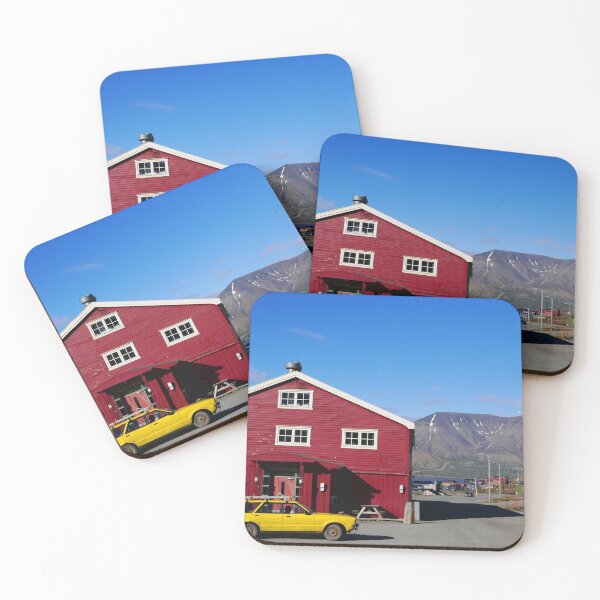 Item preview, Yellow Car, Red House, Arctic Svalbard designed and sold by Melodie Maker art.