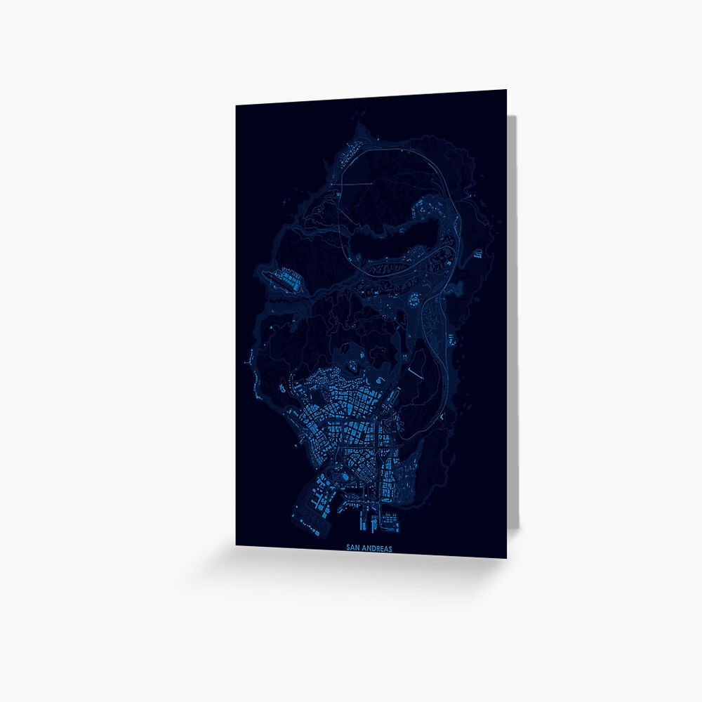 Gta V Blueprint Map Gta V Blueprint Map" Greeting Card By Lucasmovies | Redbubble