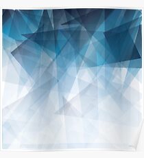 Ice Blue Fractals Poster