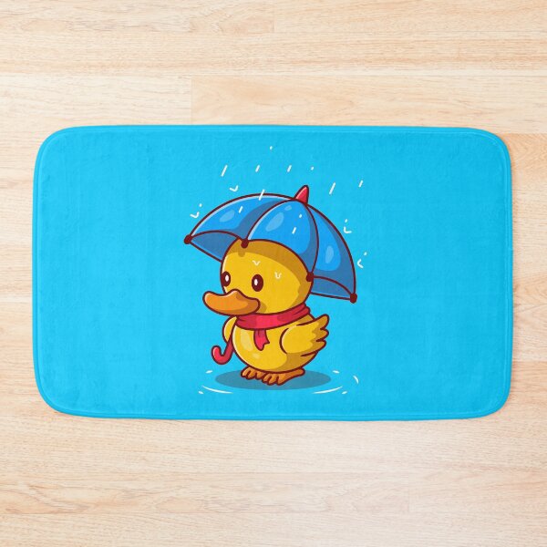 Item preview, Cute duck in the rain with umbrella cartoon designed and sold by Bantam Studio.