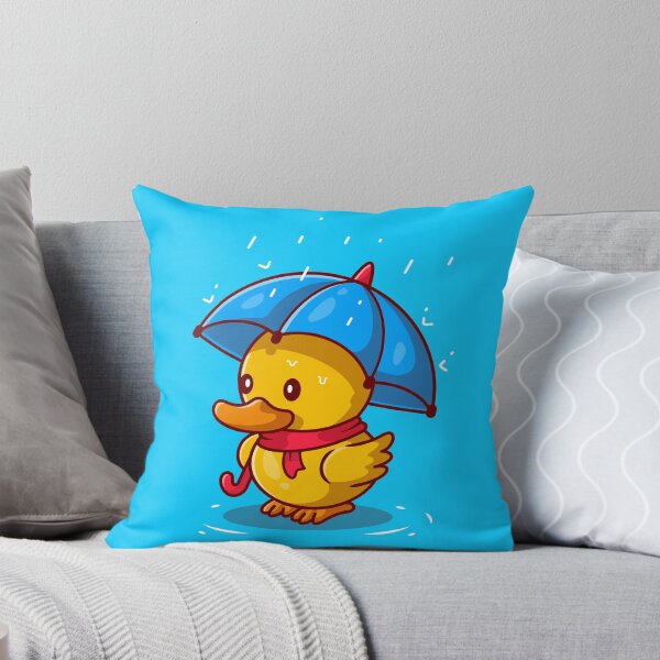 Aperçu de l'œuvre Canard mignon sous la pluie avec dessin animé parapluie créée et vendue par Bantam Studio.