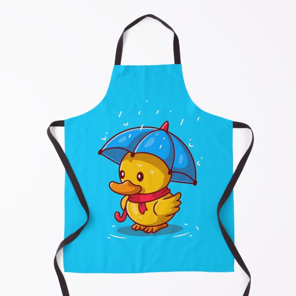 Item preview, Cute duck in the rain with umbrella cartoon designed and sold by Bantam Studio.