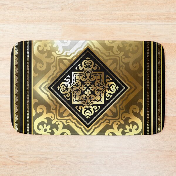 Item preview, Greek Keys Floral Black Gold Black Diamond designed and sold by Yiorgos Designs.