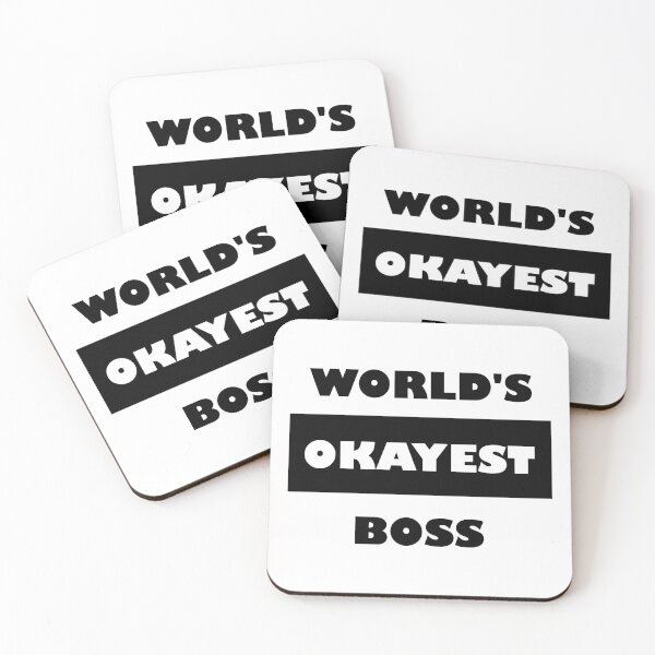 Item preview, Funny World's okayest Boss - block black and white coworker funny saying designed and sold by Deegital18.