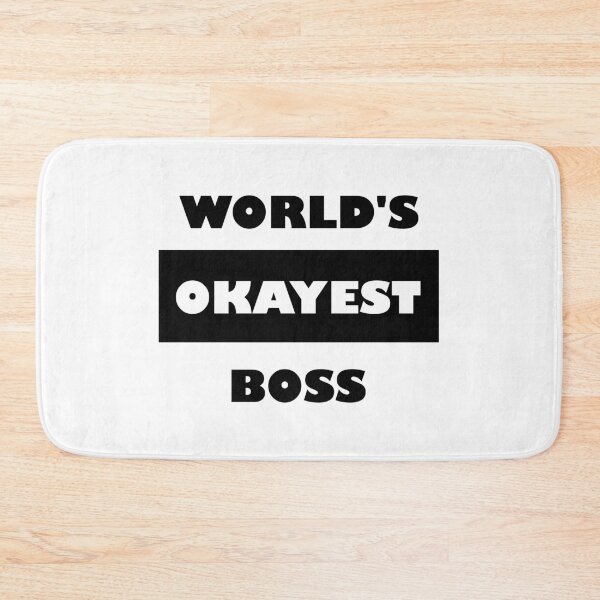 Item preview, Funny World's okayest Boss - block black and white coworker funny saying designed and sold by Deegital18.