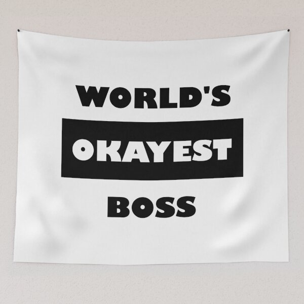 Item preview, Funny World's okayest Boss - block black and white coworker funny saying designed and sold by Deegital18.