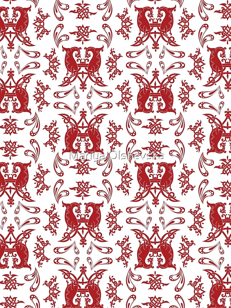 White + Red Slavic Patterns by OzureFlame