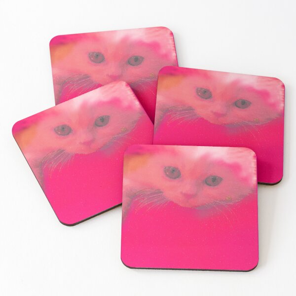Item preview, White Persian Fluffy Cat Vanda Portrait in Pink (Photo by ACCI) designed and sold by VanyssaGraphics.