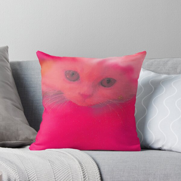 Item preview, White Persian Fluffy Cat Vanda Portrait in Pink (Photo by ACCI) designed and sold by VanyssaGraphics.