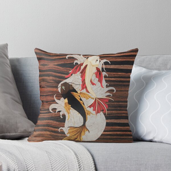 Item preview, Koi fish, Yin & Yang, black and white, painting from wood designed and sold by Andulino.