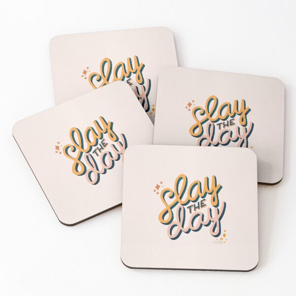 Item preview, Slay the Day – Teal & Blush designed and sold by Cat Coquillette.