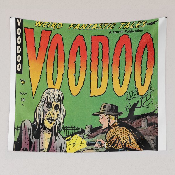 Item preview, Vintage Voodoo Comic Book Cover, Mystic Arts, Witchcraft, black magic, graveyard, demon, evil, Weird Fantastic Tales, zombie designed and sold by Nostrathomas66.