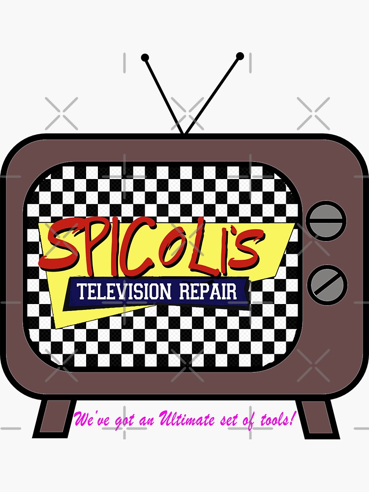 "Spicoli Television Repair" Sticker for Sale by timyewest Redbubble