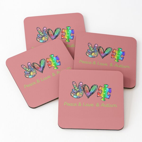 Item preview, Peace & Love & Autism designed and sold by wataraadam.