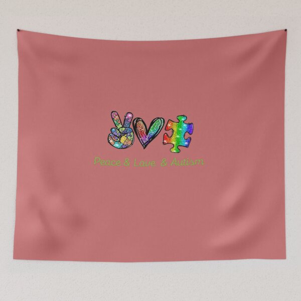 Item preview, Peace & Love & Autism designed and sold by wataraadam.
