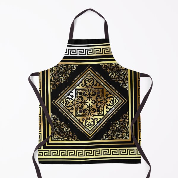 Item preview, Greek Keys Ornate Floral Black Gold Black designed and sold by Yiorgos Designs.