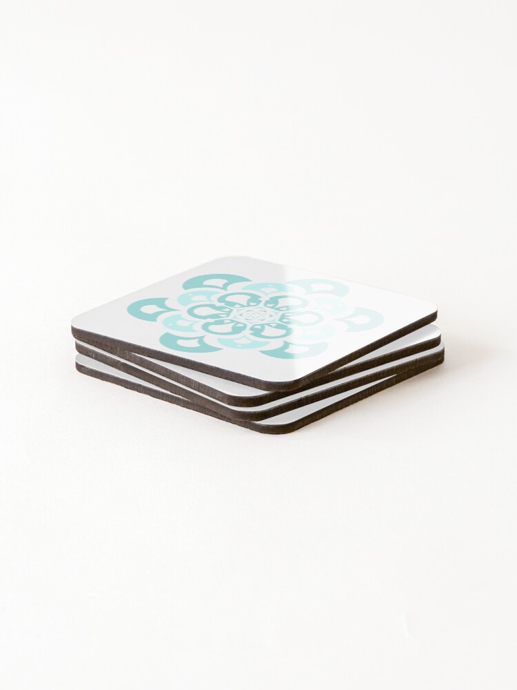Thumbnail 4 of 5, Coasters (Set of 4), Abstract Blue Flower designed and sold by conscript.