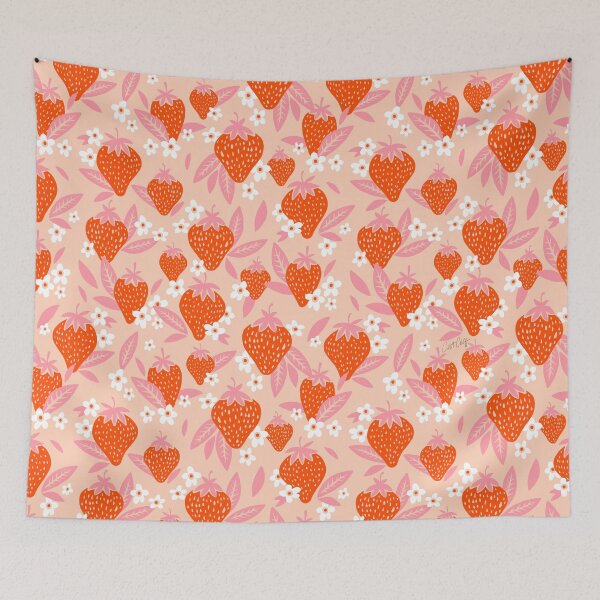 Item preview, Strawberry Blooms – Blush & Red designed and sold by Cat Coquillette.