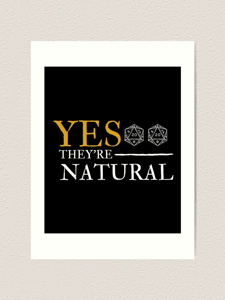 Yes Theyre Natural Funny Dice Boobs Retro Rpg Gamer Art Print By Mido Ak Redbubble 