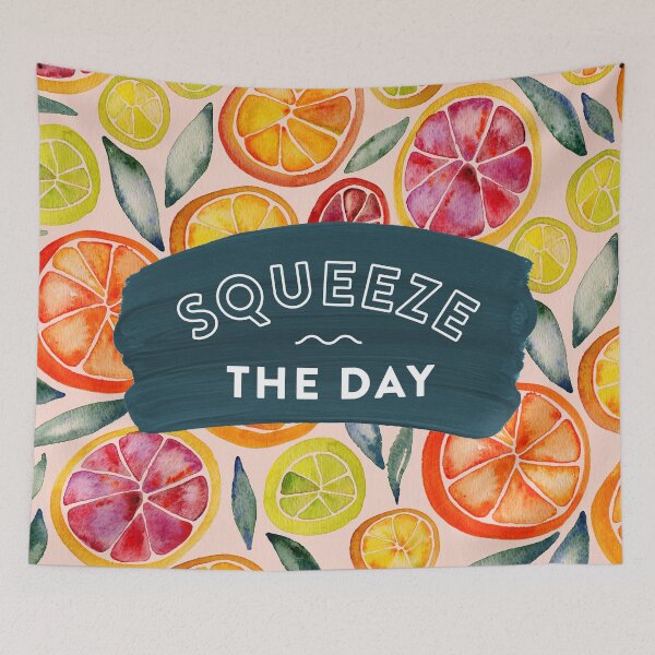 Item preview, Squeeze the Day – Teal & Pink designed and sold by Cat Coquillette.