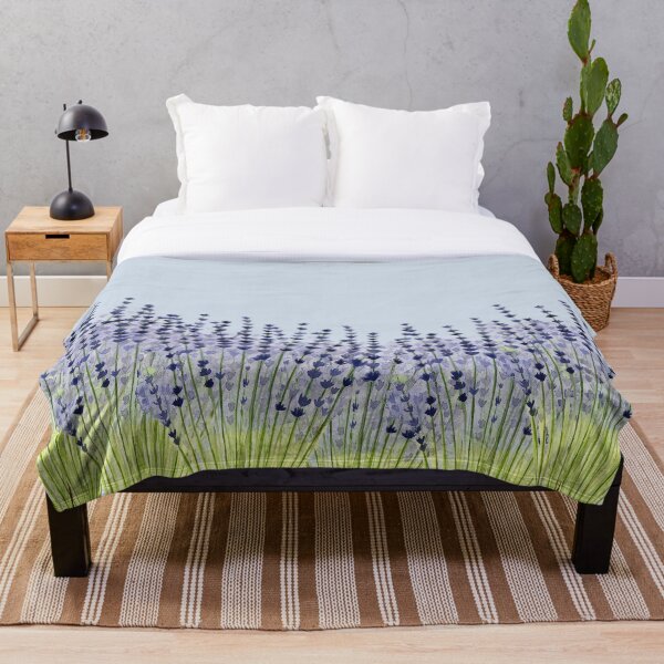 Artikelvorschau, Aquarell Lavendelfeld, Blumenfeld entworfen und verkauft von TheColorFlow.