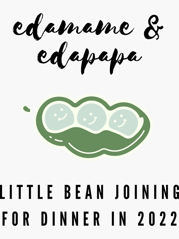 "Edamame & Edapapa (Pregnancy Announcement)" Sticker for Sale by