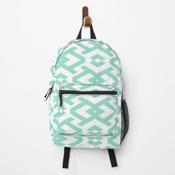 Item preview, Aqua and White Geometric Shape Pattern Pairs PANTONE Beach Glass 13-5412 2022 Trending Color designed and sold by ColorOfTheYears.