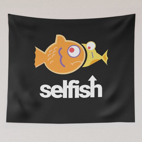 Item preview, Selfish design little fish trying to eat big fish. A selfish fish that doesnt know when to stop. Fish cartoon.  designed and sold by tiredofwinning.