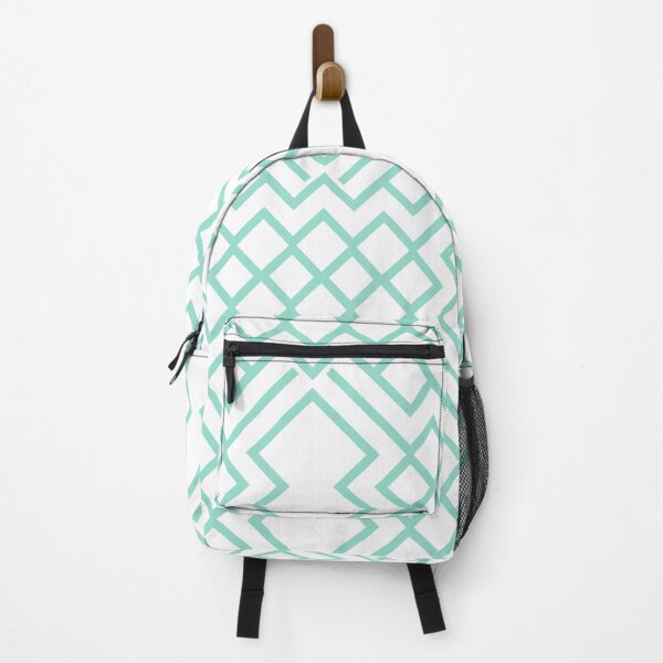 Item preview, Aqua and White Abstract Geometrical Shape Pattern Pairs PANTONE Beach Glass 13-5412 2022 Trending Color designed and sold by ColorOfTheYears.