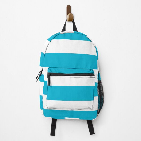 Item preview, Blue and White Horizontal Stripe Pattern Pairs PANTONE Blue Atoll 16-4535 2022 Trending Color - Hue - Shade - Colour designed and sold by ColorOfTheYears.