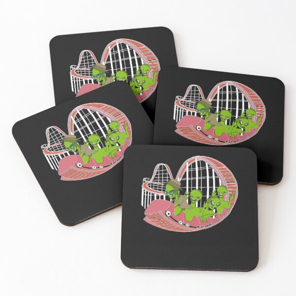 Item preview, Green Aliens Riding Roller Coaster designed and sold by Ginger217.