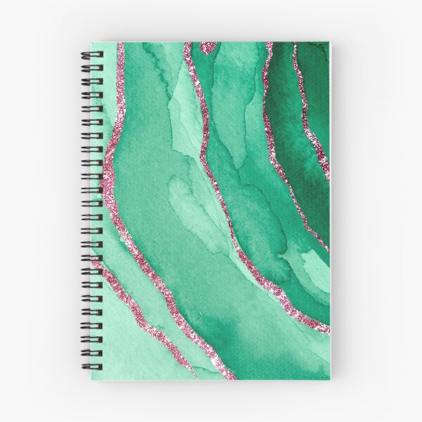 Item preview, Abstract Forest Green Pink Glitter Watercolor Art designed and sold by adriana-holmes.