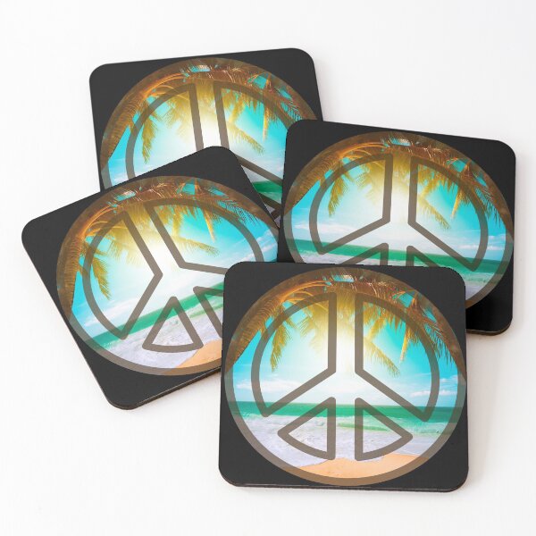 Item preview, Peace Sign with Tropical Beach Background  designed and sold by Cosmic-Ferret.