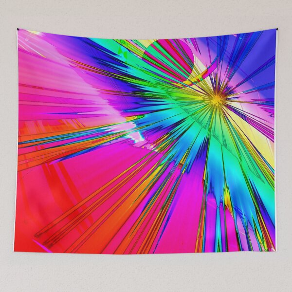 Item preview, Abstract painting with a dazzling mix of bright colors designed and sold by alfaouzi.