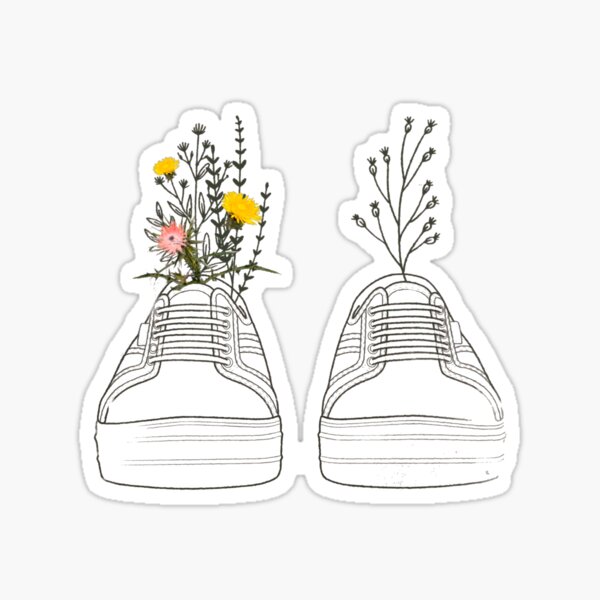 pair of flower shoes Sticker