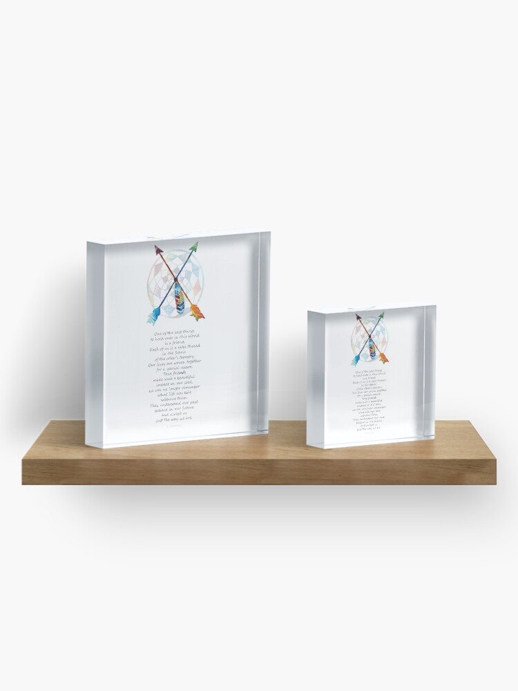 Alternate view of Native American Friendship Symbol - True Friends - by Sharon Cummings Acrylic Block