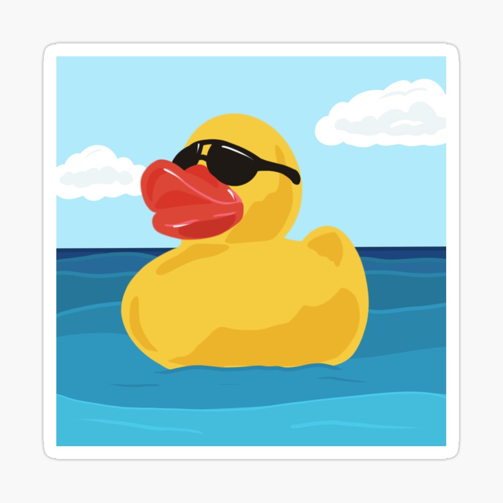 Rubber Duck with Sun Glasses Art Print by Tom Hill Designer | Society6
