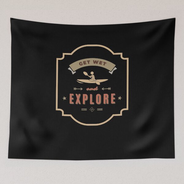Item preview, Get wet and explore. Funny Camping, River Rafting Canoe Kayak T-Shirt designed and sold by chorche-design.