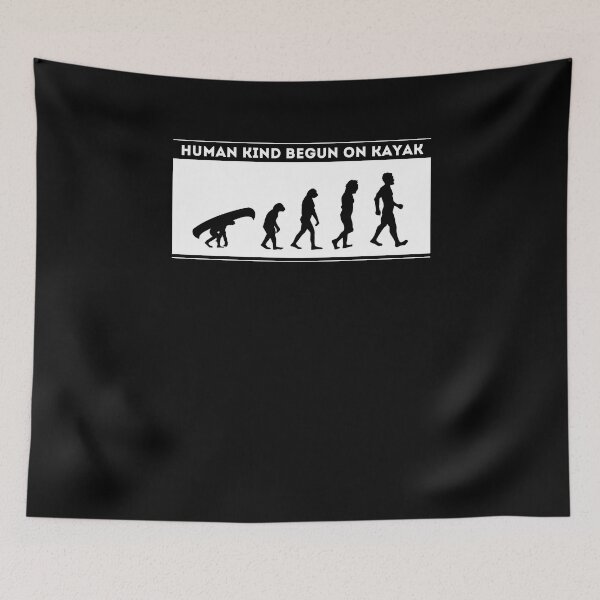 Item preview, Human kind begun on kayak. Funny Camping, River Rafting Canoe Kayak T-Shirt designed and sold by chorche-design.