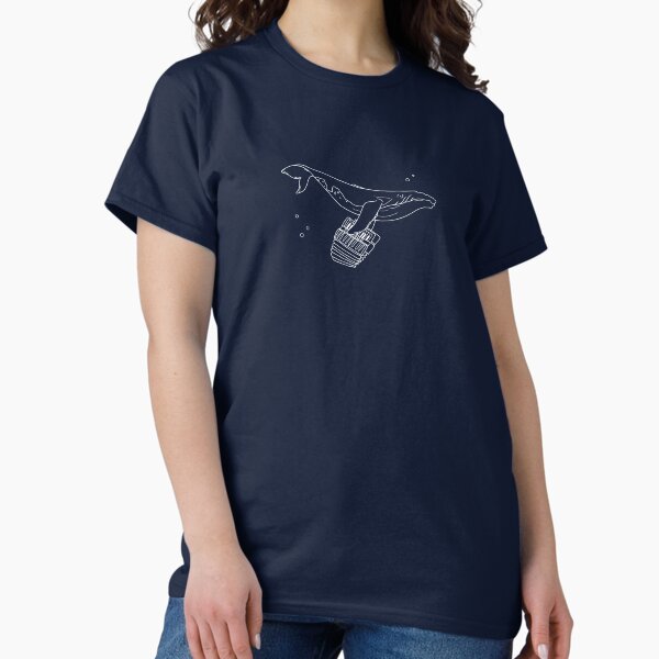 whale calf playing acordeon in navy Classic T-Shirt