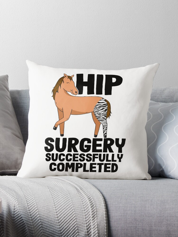 Horse Zebra Hip Surgery Successfully Completed Throw Pillow by