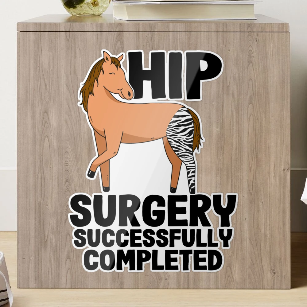 Hip Surgery Successfully Completed Horse Zebra Leg Throw Pillow