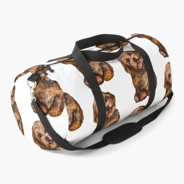 Item preview, Cavapoochon Cavapoo Cavoodle puppy dog Black and Tan tilted head - cute cavalier King Charles spaniel Bichon frise designed and sold by Artonmytee.