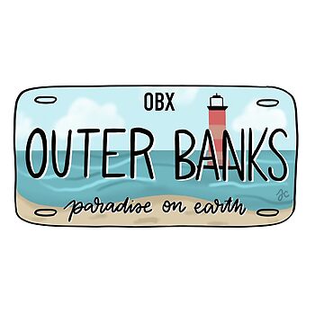 Artwork thumbnail, THE ORIGINAL OBX license plate bright by Jeandabean