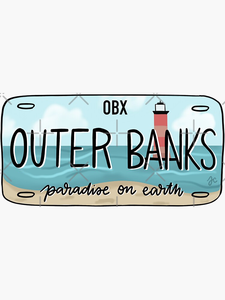 Thumbnail 3 of 3, Sticker, THE ORIGINAL OBX license plate bright designed and sold by Jeandabean.