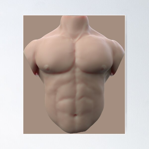 Fake Abs (Six Pack ). Muscular Body. Graphic by TribaliumArt