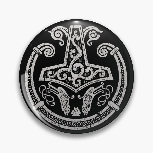 Item preview, Thors Hammer Mjolnir Norse Pagan Viking Torc Grey Distressed designed and sold by BluePagan.