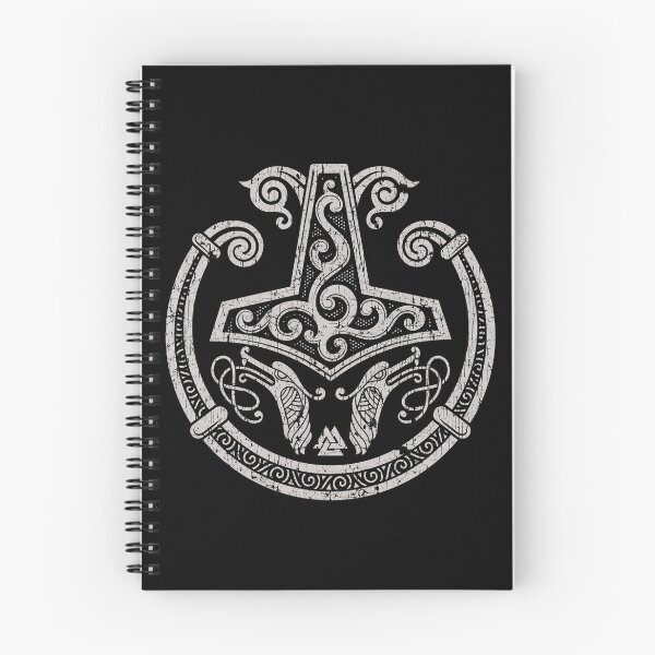 Item preview, Thors Hammer Mjolnir Nórdico Pagano Vikingo Torc Gris Angustiado designed and sold by BluePagan.